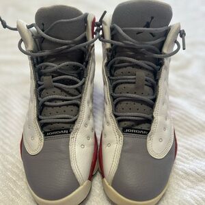 Jordan Kids' White, Gray, and Red Sneakers
